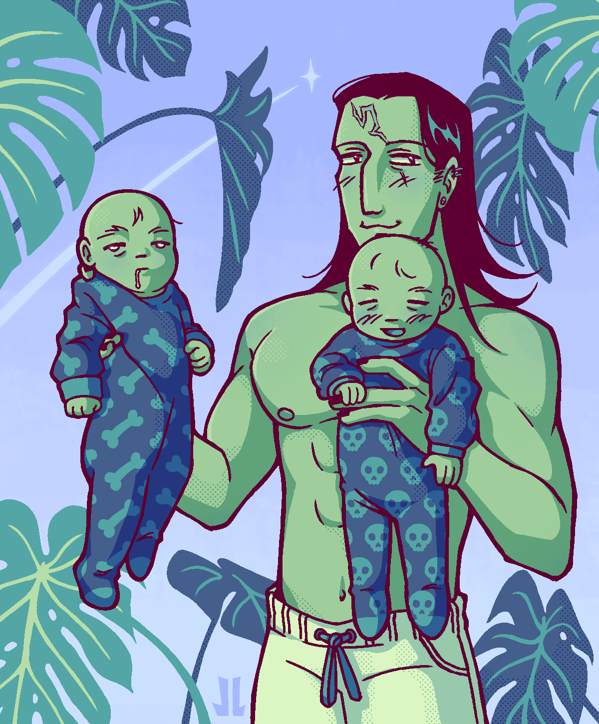 Hugo holds his bebes